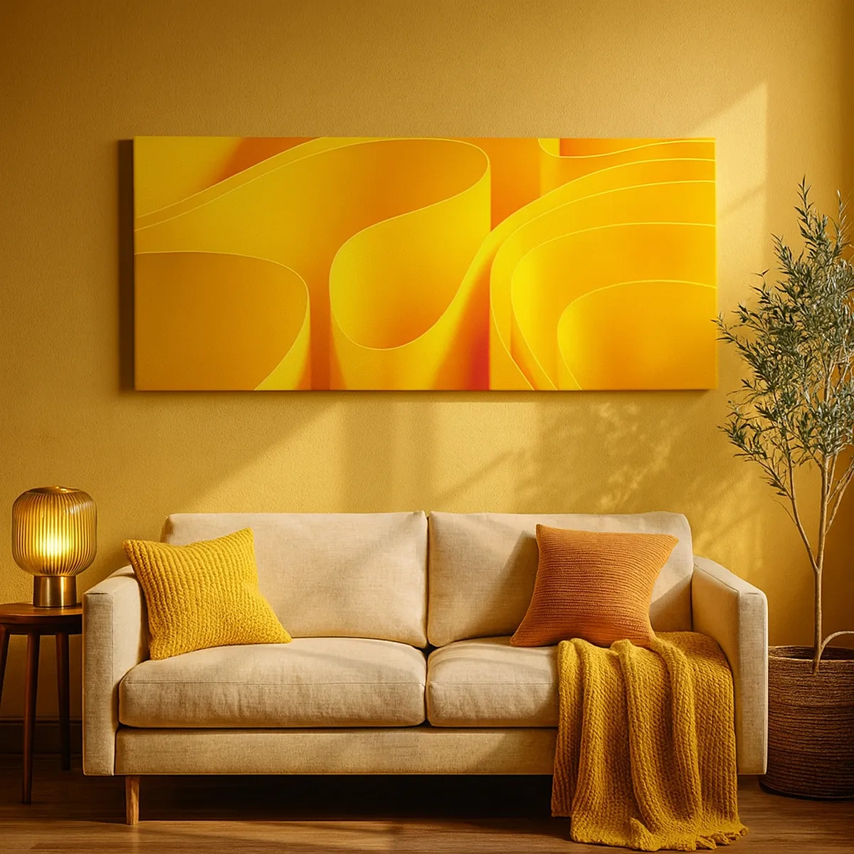 Cuadro sobre lienzo - Impresión de Imagen - Como las olas del sol - 30x30 cm