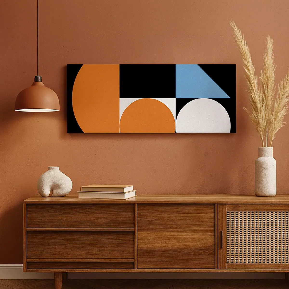 Cuadro sobre lienzo - Impresión de Imagen - Diseño con figuras - 100x40 cm