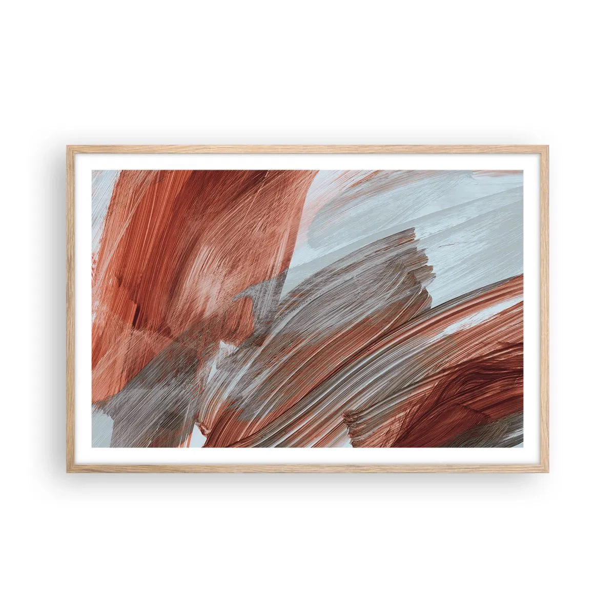 Póster en marco roble claro - Abstracción otoñal y ventosa - 91x61 cm
