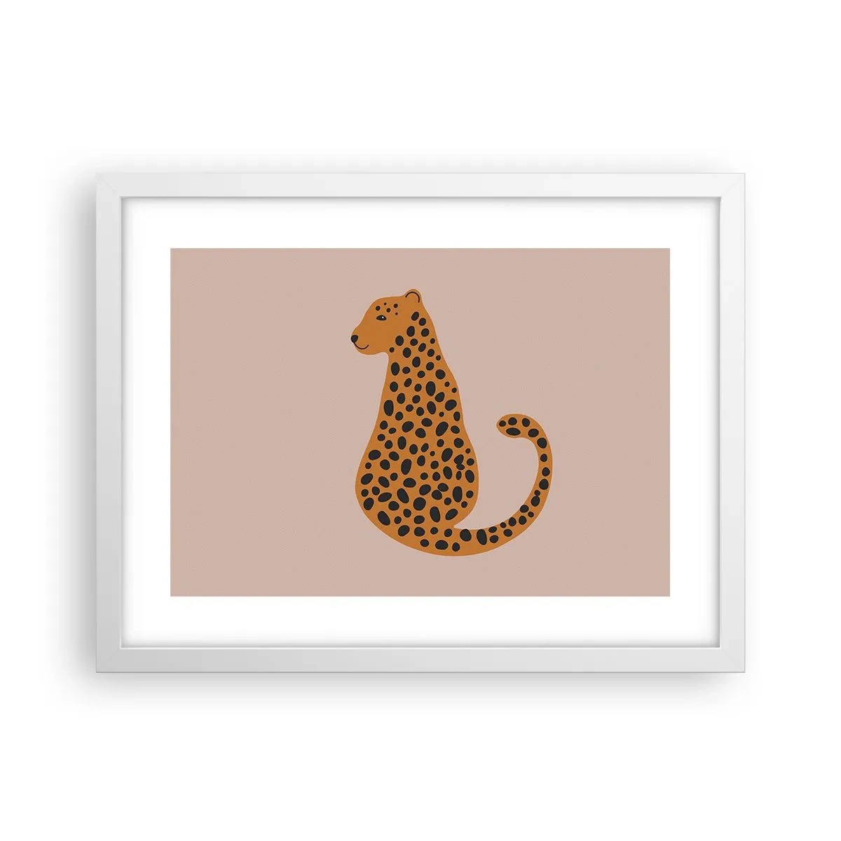 Póster en marco blanco - El estampado de leopardo está de moda - 40x30 cm