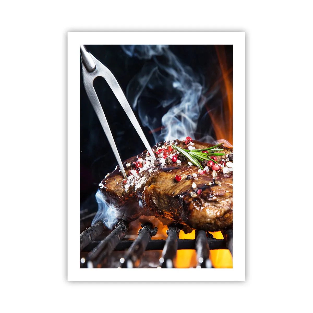 Póster - Filete a la parrilla con especias - 50x70cm - Jugoso y fragante - Decoración de pared moderna para salón y dormitorio ARTTOR