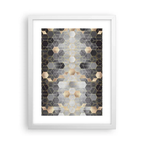 Póster en marco blanco - Composición de diamantes - 30x40 cm