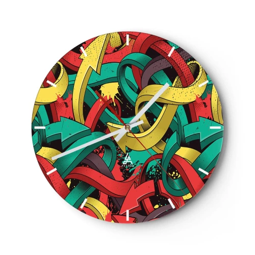Reloj de pared - Reloj de vidrio - ¿Qué camino tomar? - 40x40 cm