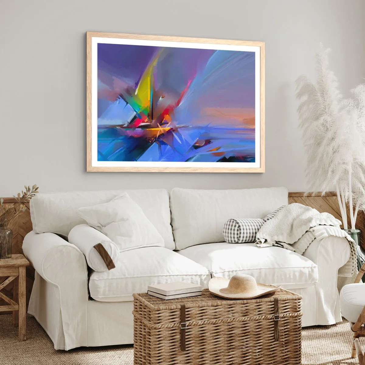 Póster en marco roble claro - Como un pájaro - 40x30 cm