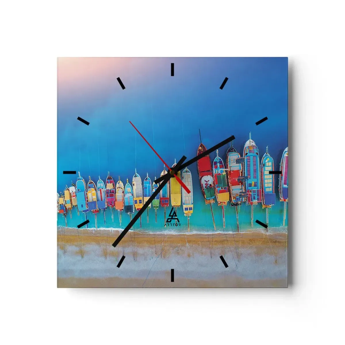 Reloj de pared - Reloj de vidrio - A vista de pájaro - 40x40 cm