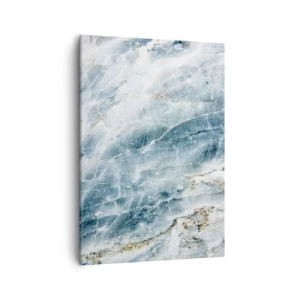 Cuadro sobre lienzo - Impresión de Imagen - Textura de mármol en tonos azules y blancos. - 50x70cm - El mundo de hielo - Decoración de pared moderna para salón y dormitorio ARTTOR