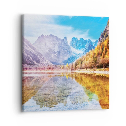 Cuadro sobre lienzo - Impresión de Imagen - Ya es otoño en las montañas - 30x30 cm