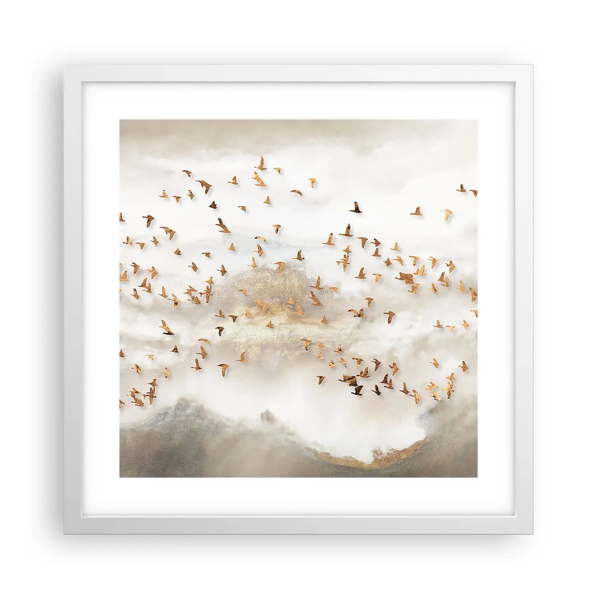 Póster en marco blanco - Es hora... - 40x40 cm