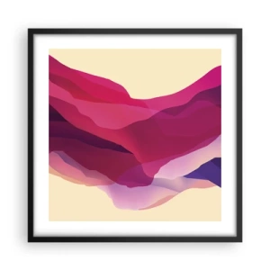 Póster en marco negro - Ondas púrpuras - 50x50 cm