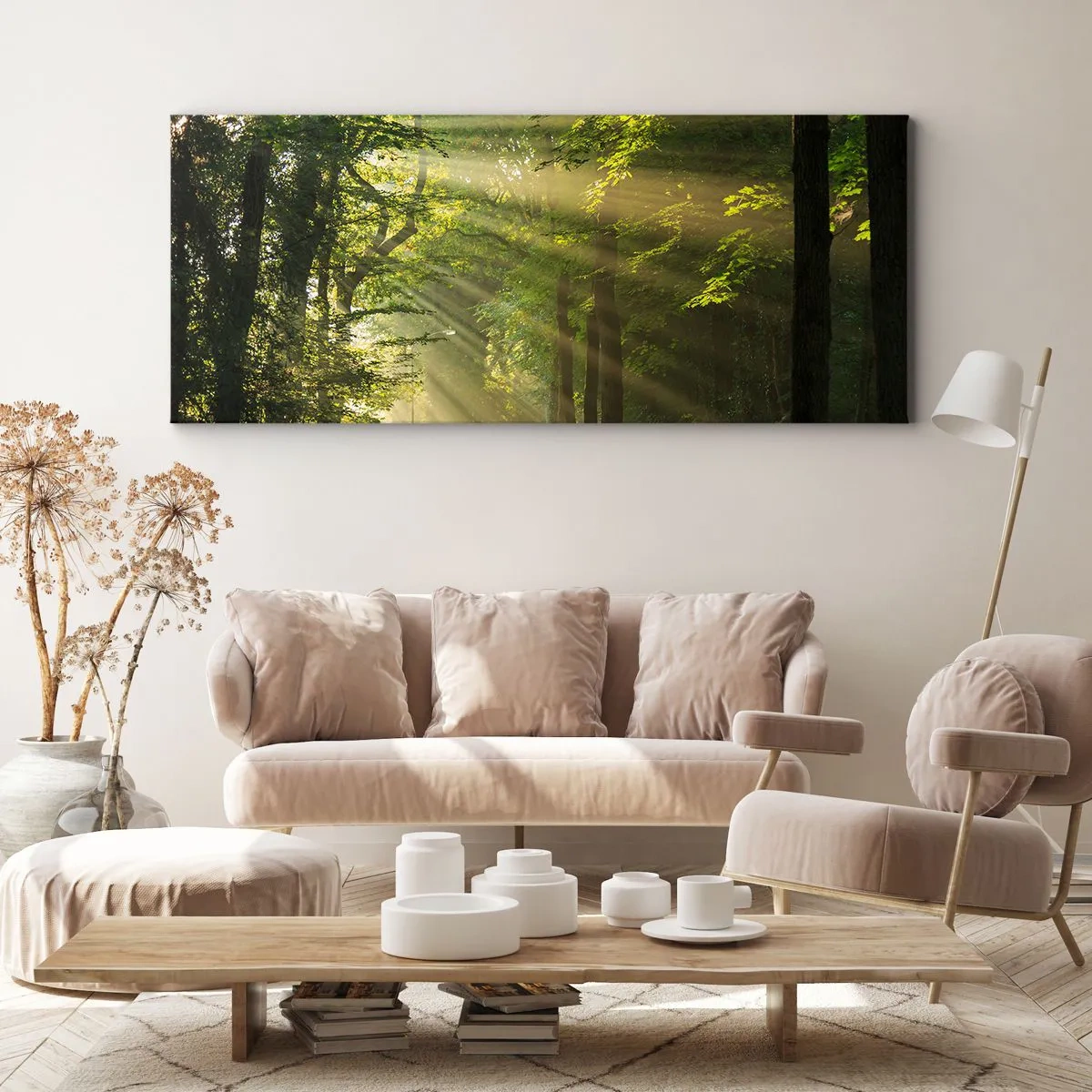 Cuadro sobre lienzo - Impresión de Imagen - Un momento en el bosque - 90x30 cm