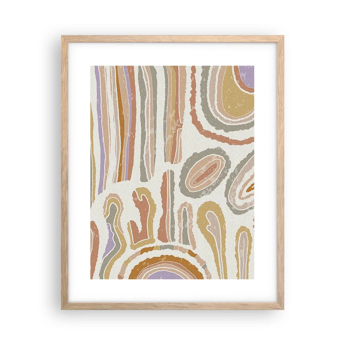 Póster en marco roble claro - Cortes transversales llenos de color - 40x50 cm