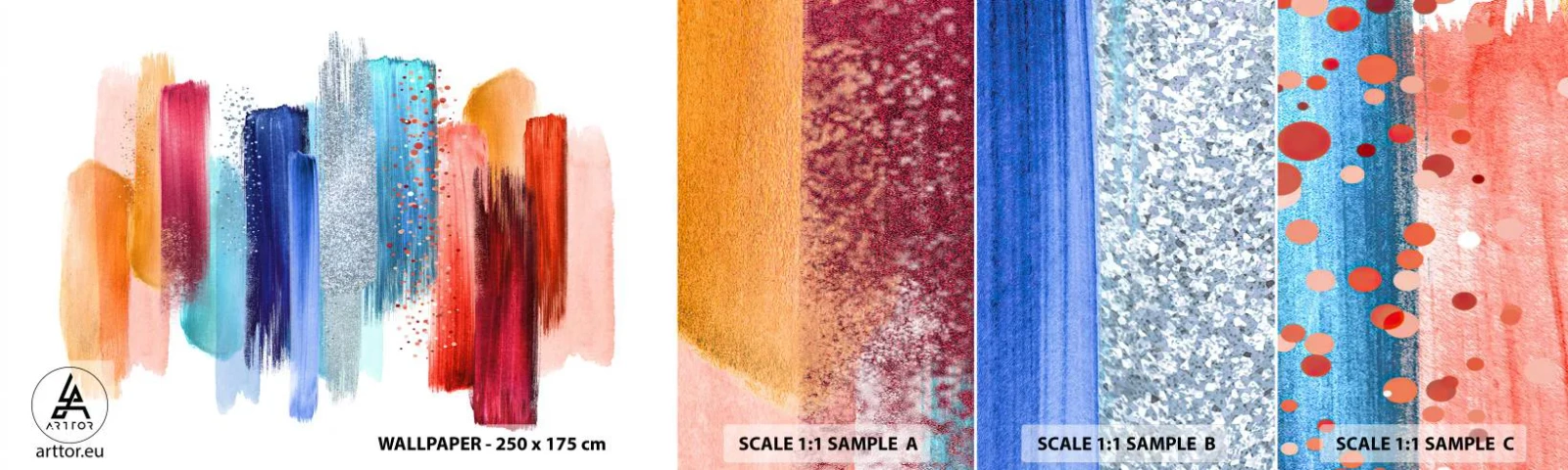 Muestra de fotomural autoadhesivo Deluxe Sticker - Arriba y abajo - Abstracción, Pedazo, Arte Moderno - 100x30 cm