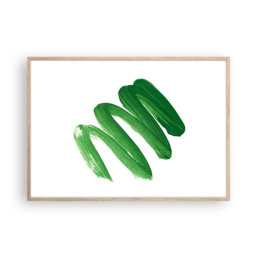 Póster en marco roble claro - Una broma verde - 100x70 cm