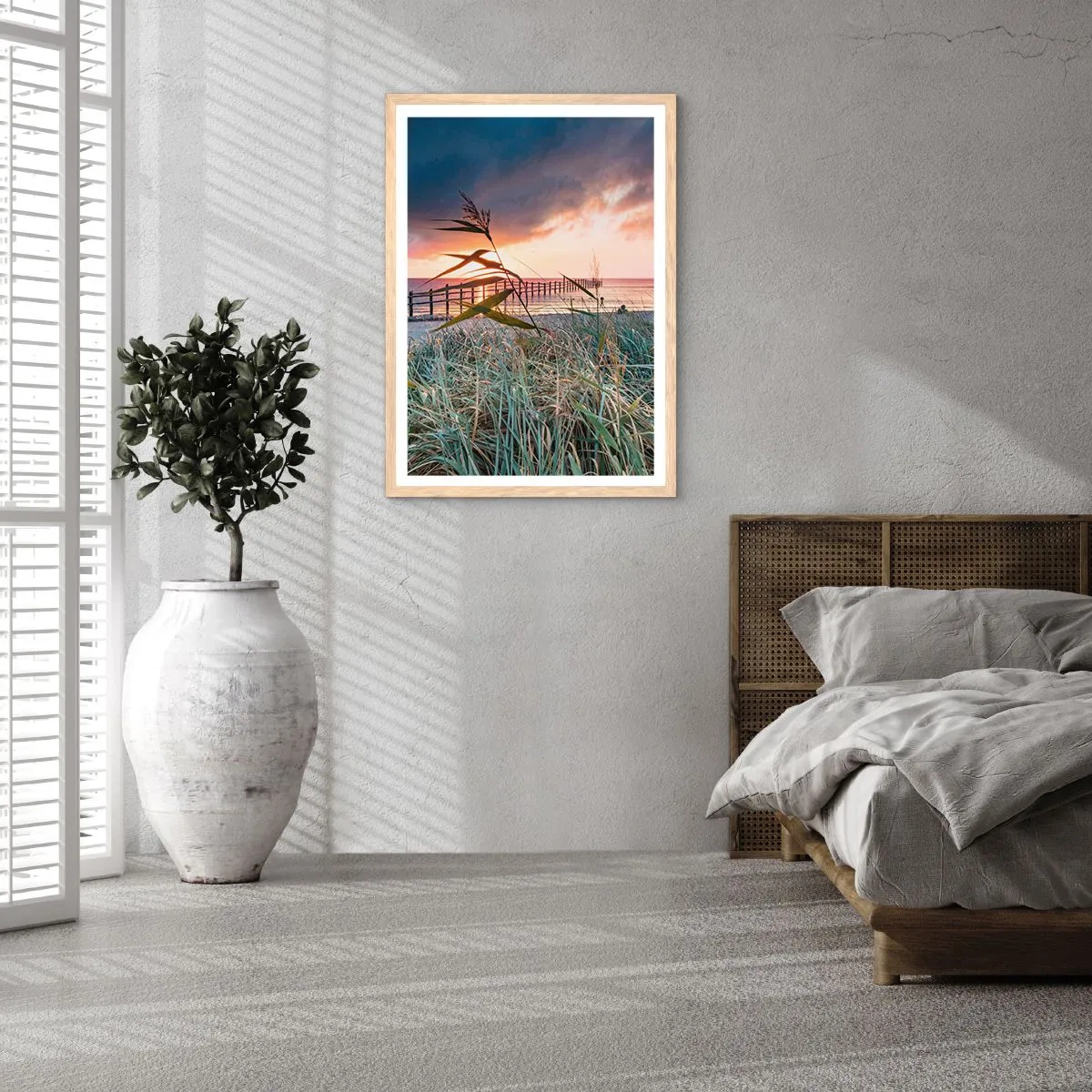 Póster en marco roble claro - Bailando con el viento - 40x50 cm