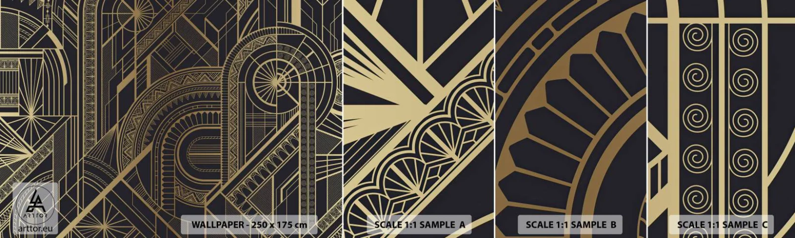 Muestra de fotomural autoadhesivo Deluxe Sticker - Conceptos, ideas, planes - Abstracción, Pedazo, Ornamento - 100x30 cm