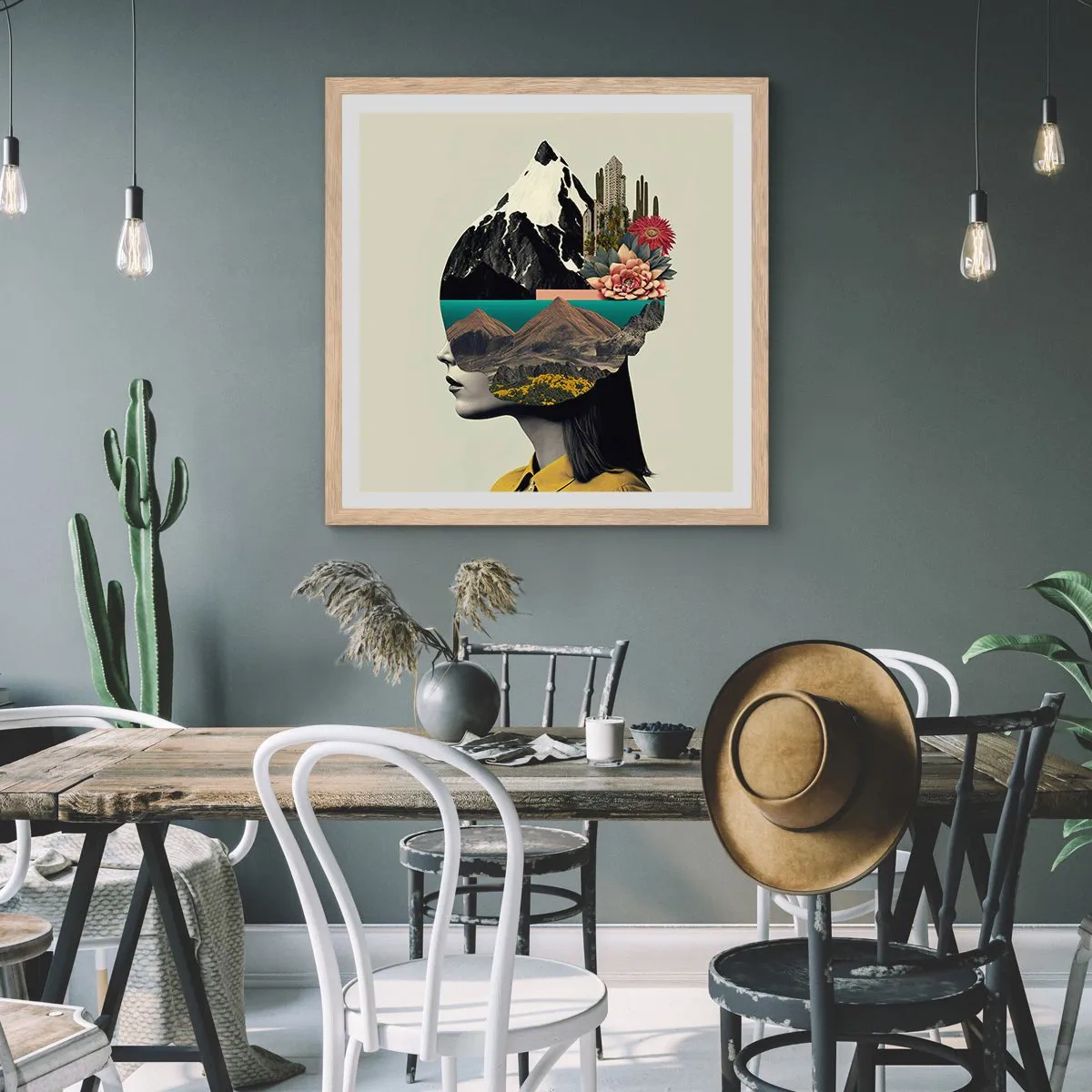 Póster en marco roble claro - La mujer, siempre un misterio - 30x30 cm