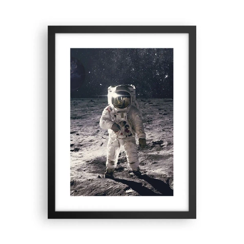 Póster en marco negro - Saludos desde la Luna - 30x40 cm