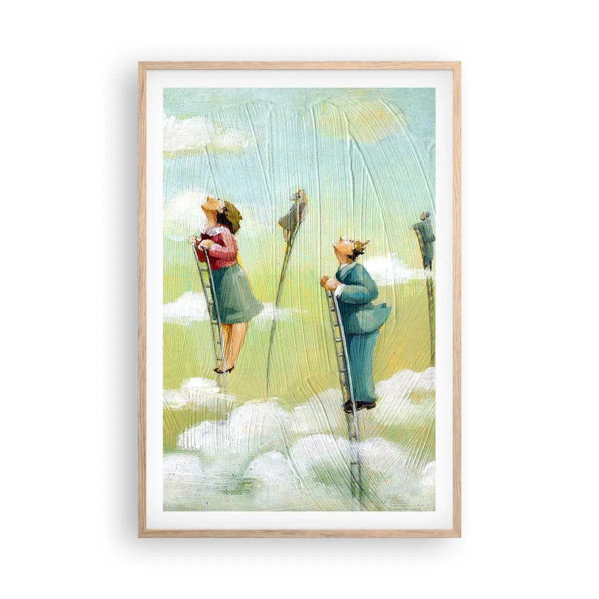 Póster en marco roble claro - Sigue tu sueño - 61x91 cm