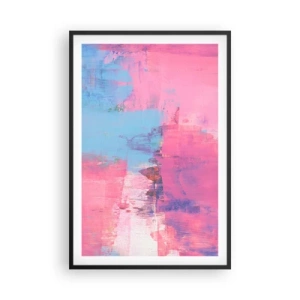 Póster en marco negro - Rosa, azul y una pizca de luz - 61x91 cm