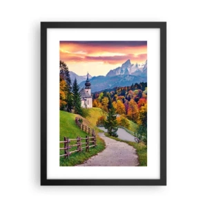 Póster en marco negro - Paisaje como una pintura - 30x40 cm