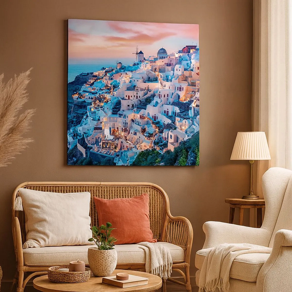 Cuadro sobre lienzo - Impresión de Imagen - Vacaciones en Grecia - 30x30 cm