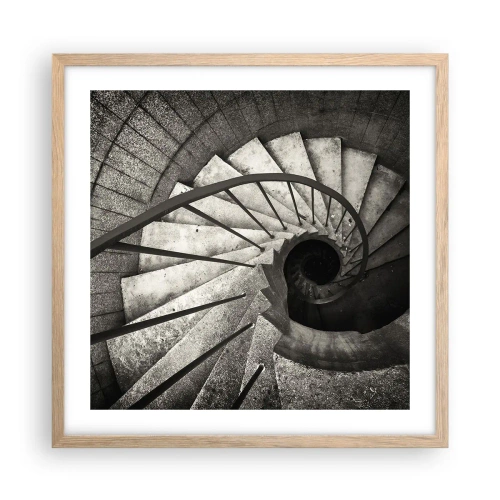 Póster en marco roble claro - Escaleras arriba, escaleras abajo - 50x50 cm