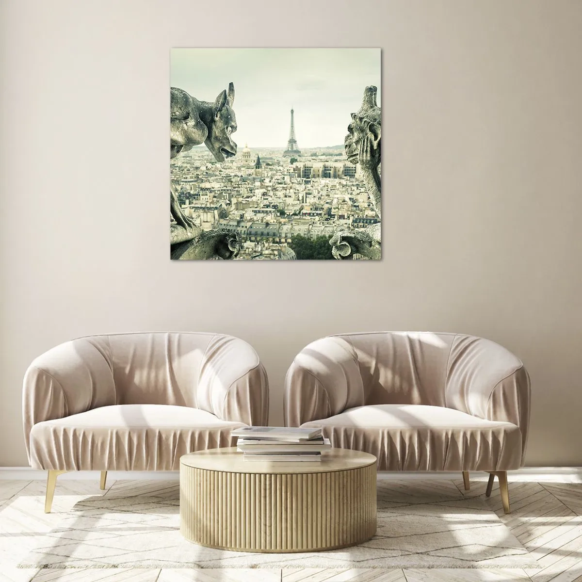 Cuadro sobre vidrio - Impresiones sobre Vidrio - Charlas parisinas - 50x50 cm