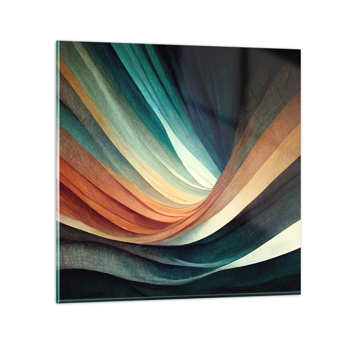 Cuadro sobre vidrio - Impresiones sobre Vidrio - Tejido de colores - 40x40 cm