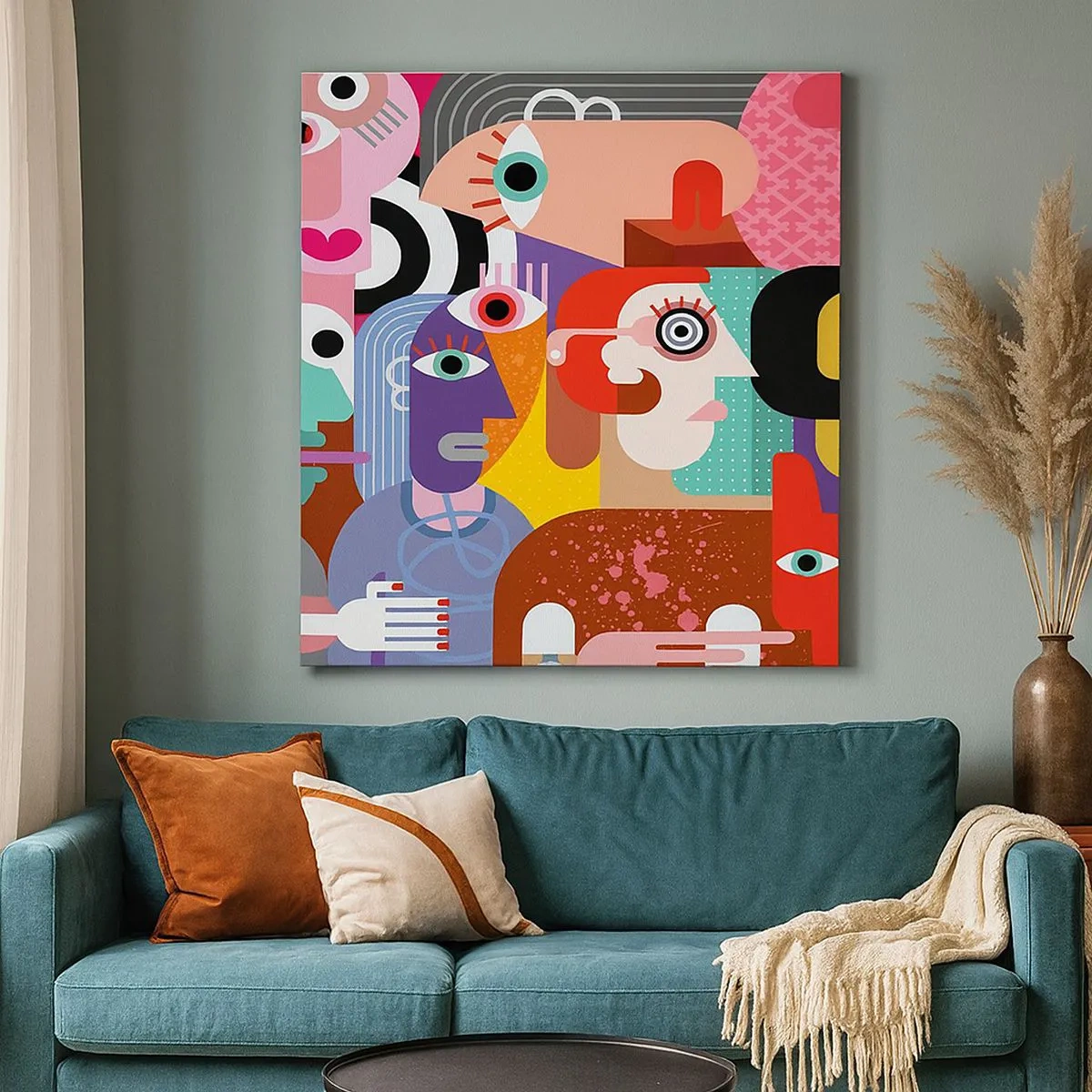 Cuadro sobre lienzo - Impresión de Imagen - Estilo Picasso - 30x30 cm