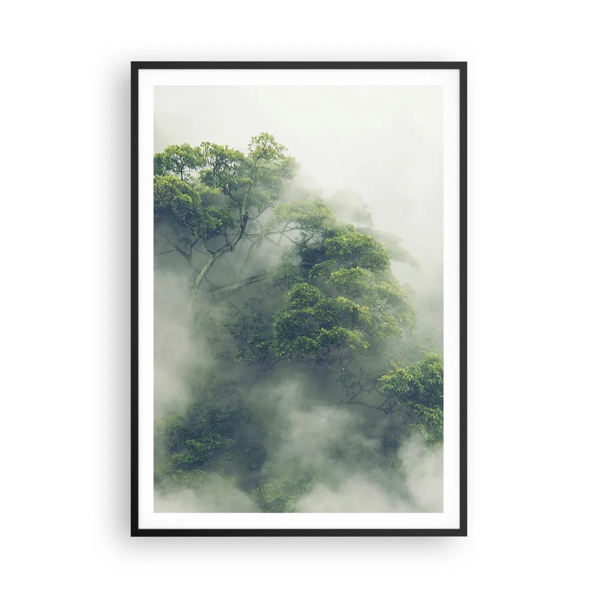 Póster en marco negro - Envuelto en niebla - 70x100 cm