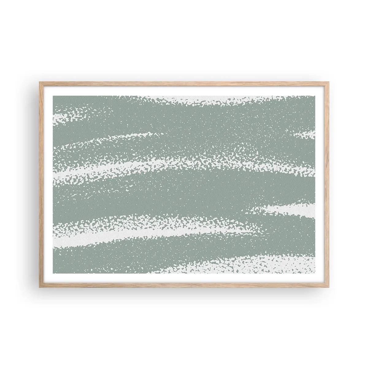 Póster en marco roble claro - Abstracción invernal - 100x70 cm