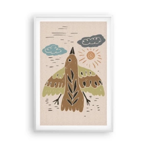 Póster en marco blanco - Vuelo alegre - 61x91 cm