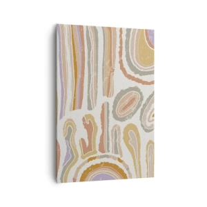 Cuadro sobre lienzo - Impresión de Imagen - Secciones transversales coloridas de formas abstractas - 70x100cm - Cortes transversales llenos de color - Decoración de pared moderna para salón y dormitorio ARTTOR