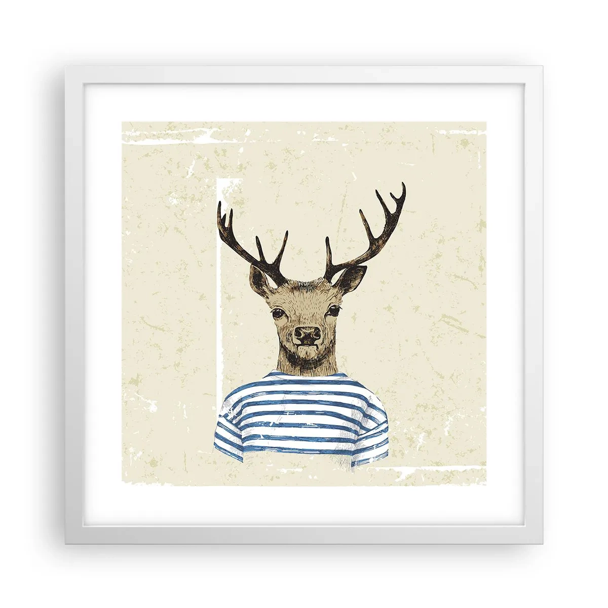 Póster en marco blanco - Porque me gustan las camisas de rayas - 40x40 cm