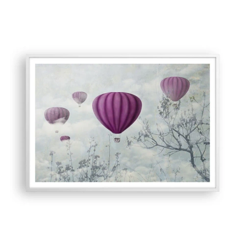 Póster en marco blanco - Surcando los cielos - 100x70 cm