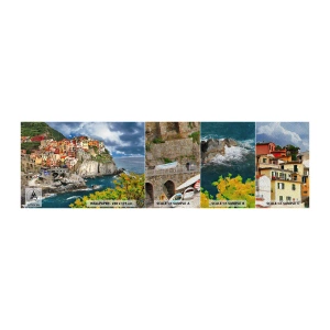 Muestra de fotomural Premium Sand - En el acantilado - Paisaje, Arquitectura, Italia - 100x30 cm