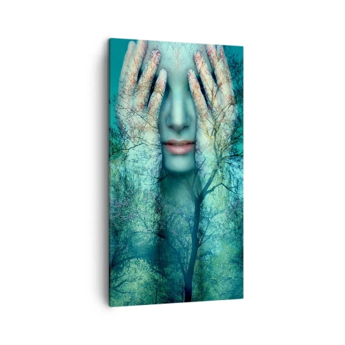 Cuadro sobre lienzo - Impresión de Imagen - Sumergida en azul - 45x80 cm