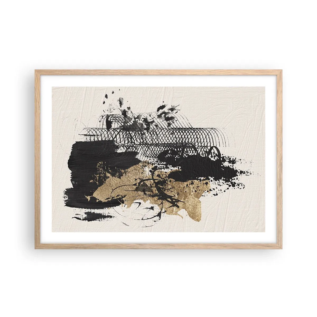 Póster en marco roble claro - Composición con pasión - 70x50 cm