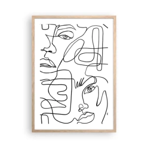 Póster en marco roble claro - Entre emociones enredadas - 50x70 cm