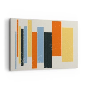 Cuadro sobre lienzo - Impresión de Imagen - Rectángulos coloridos en un arreglo moderno. - 120x80cm - Barras multicolor - Decoración de pared moderna para salón y dormitorio ARTTOR