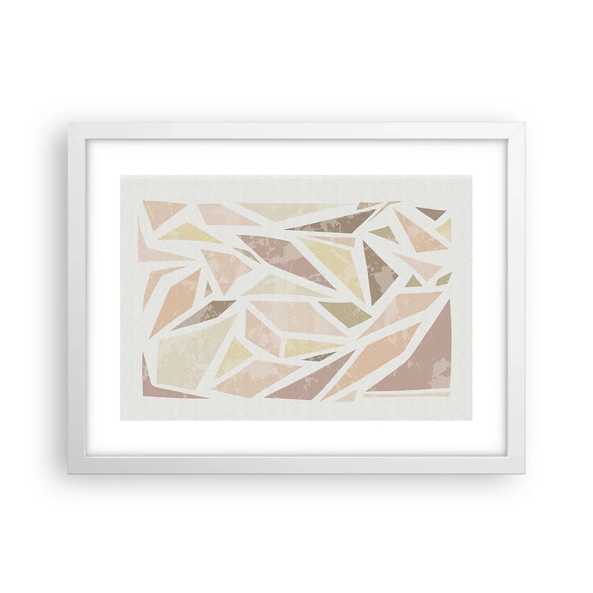 Póster en marco blanco - Composición de vidrieras - 40x30 cm