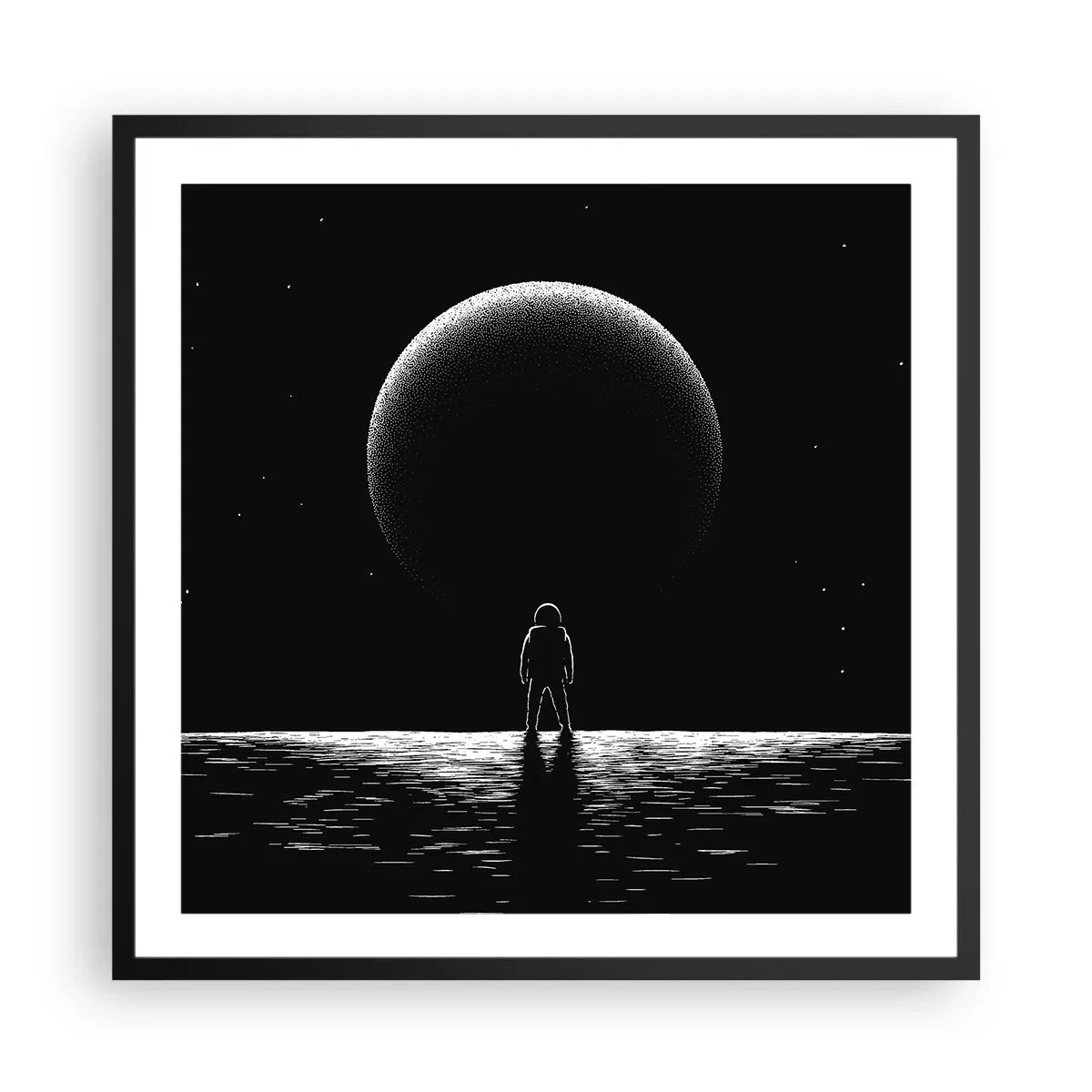 Póster en marco negro - Cara a cara - 60x60 cm