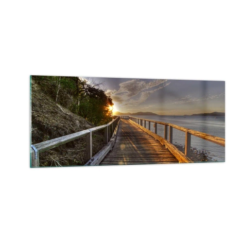 Cuadro sobre vidrio - Impresiones sobre Vidrio - Camina, sigue caminando hacia el sol - 100x40 cm