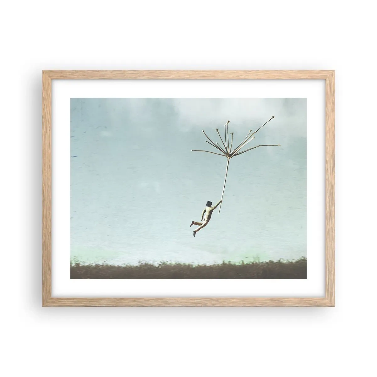 Póster en marco roble claro - Bailando con la brisa - 50x40 cm