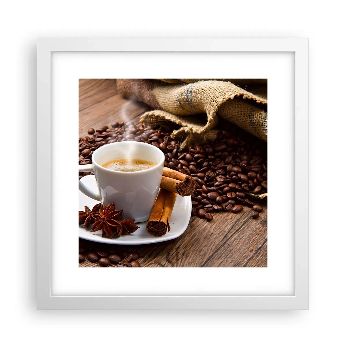 Póster en marco blanco - Sabor y aroma picante - 30x30 cm