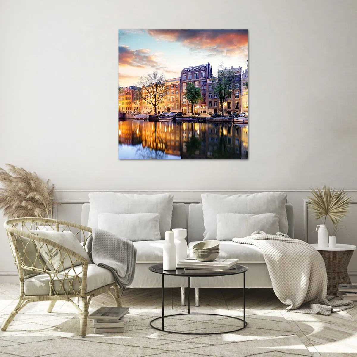 Cuadro sobre vidrio - Impresiones sobre Vidrio - La belleza holandesa, sobria y tranquila - 40x40 cm