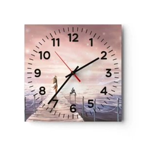 Reloj de pared - Reloj de vidrio - A la luz de un sueño - 30x30 cm