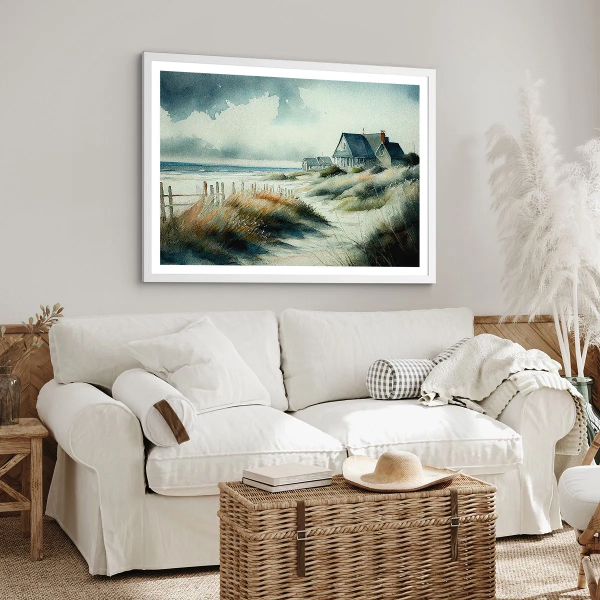 Póster en marco blanco - Lejos del bullicio - 70x50 cm