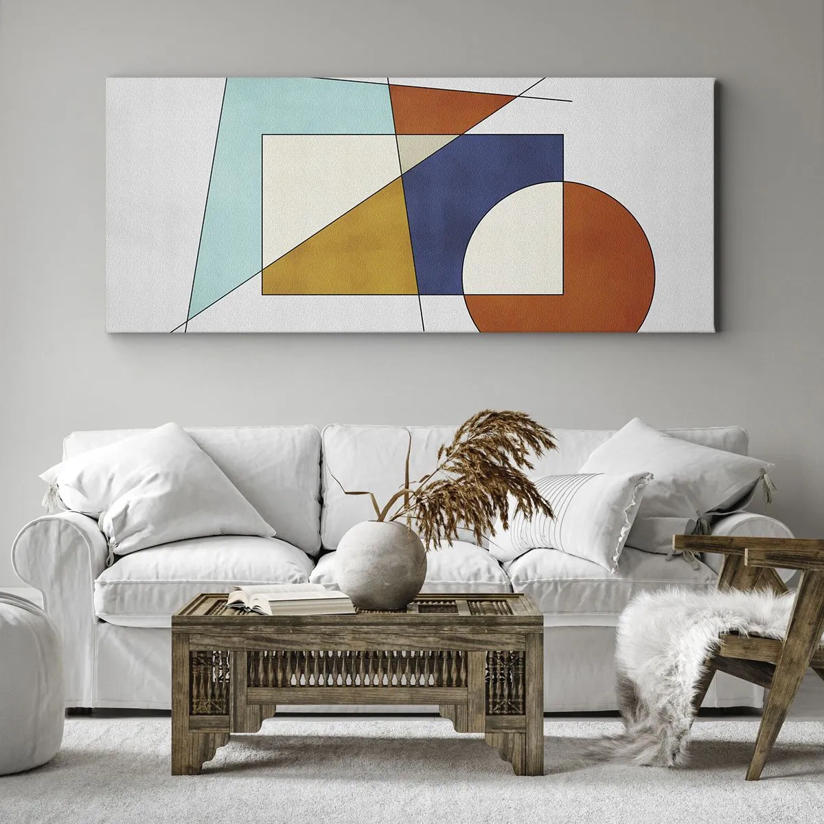 Cuadro sobre lienzo - Impresión de Imagen - Abstracción: diversión modernista - 100x40 cm