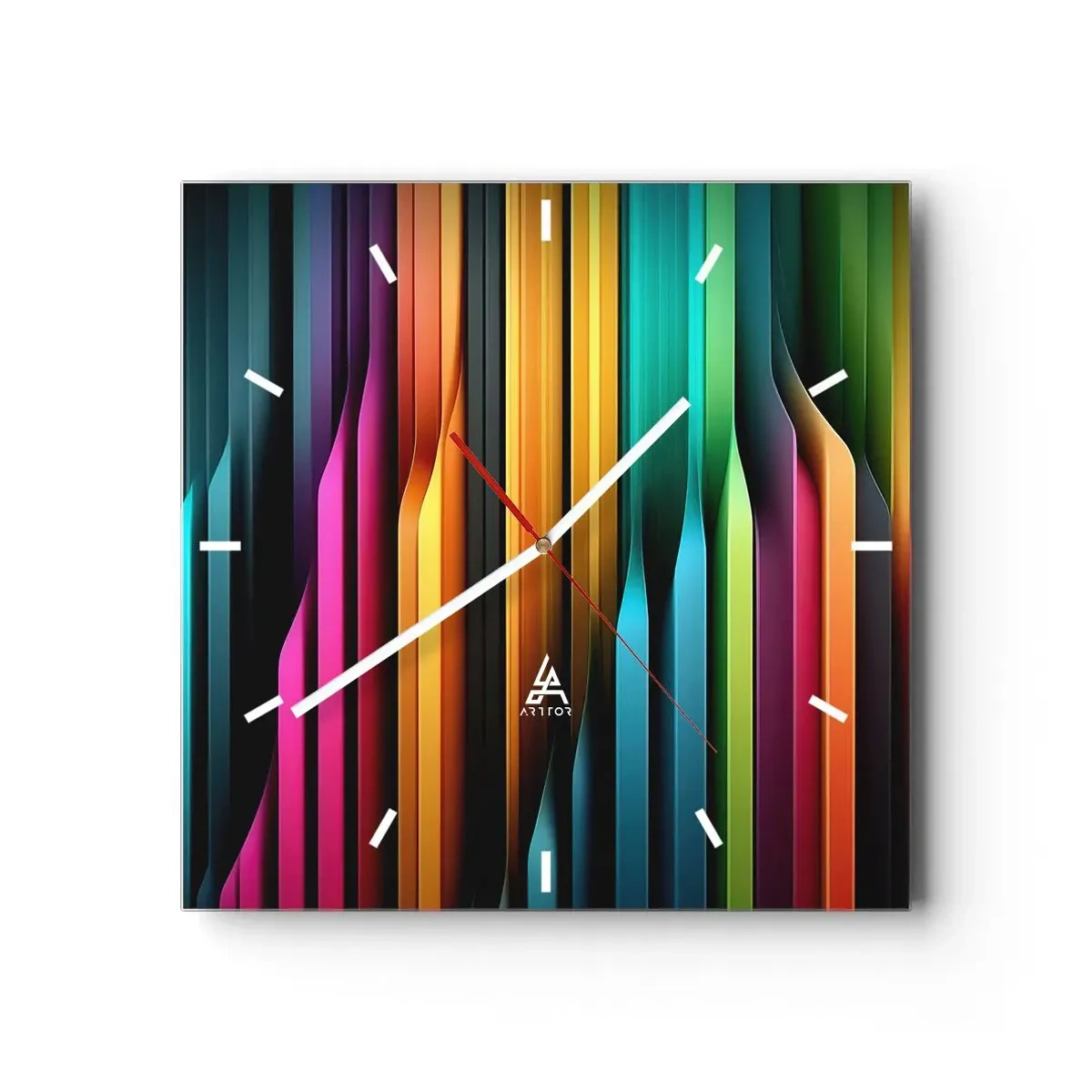 Reloj de pared - Reloj de vidrio - Órgano luminoso - 40x40 cm